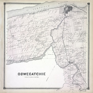 1865 Map of Oswegatchie Township Saint Lawrence County New York