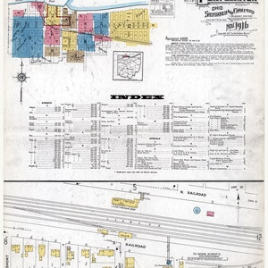 1916 Town Map of Port Clinton Ottawa County Ohio