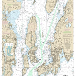 2013 Nautische Karte von Narragansett Bay und New Port Hafen Rhode Island