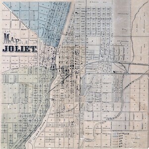 1864 Map of Joliet Will County Illinois