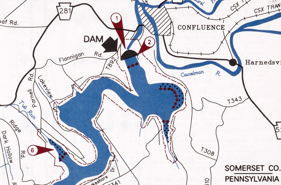 1995 Map of Youghiogheny River Lake Pennsylvania Etsy UK