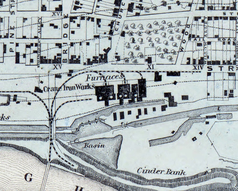 1862 Town Map of Catasauqua Lehigh County Pennsylvania Etsy