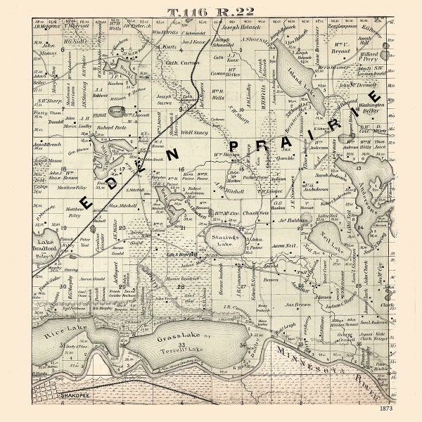 Eden Prairie Map Art Etsy