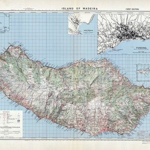 1943 Carte de l'île de Madère
