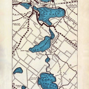 1923-Karte von Madison und der Four-Lakes-Region Wisconsin