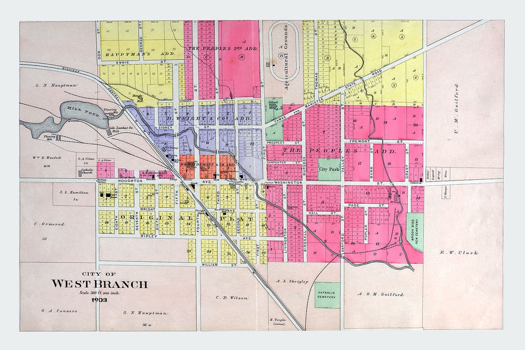1903 Map of West Branch Ogemaw County Michigan - Etsy