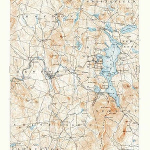 Carte topographique de 1902 Sunapee, New Hampshire, lac Sunapee, quadrilatère