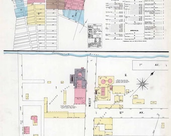 1891 Town Map of Homestead Allegheny County Pennsylvania