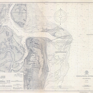 1900 Nautical Map of Fernandina Entrance Florida