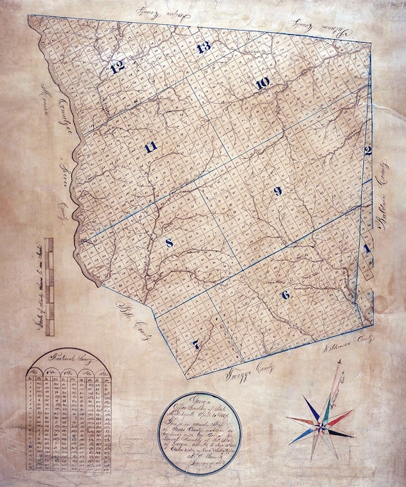1867 Map of Jones County Etsy