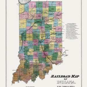 1850 Map of Indiana Railroads