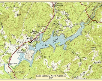 1957 Map of Lake Summit North Carolina