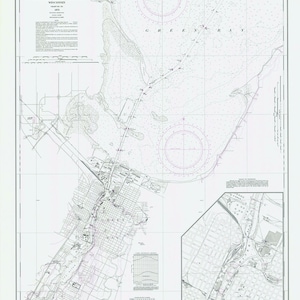 1973 Nautical Map of Head of Green Bay Lake Michigan