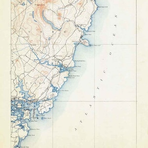 1893 Topo Map of York Maine Quadrangle