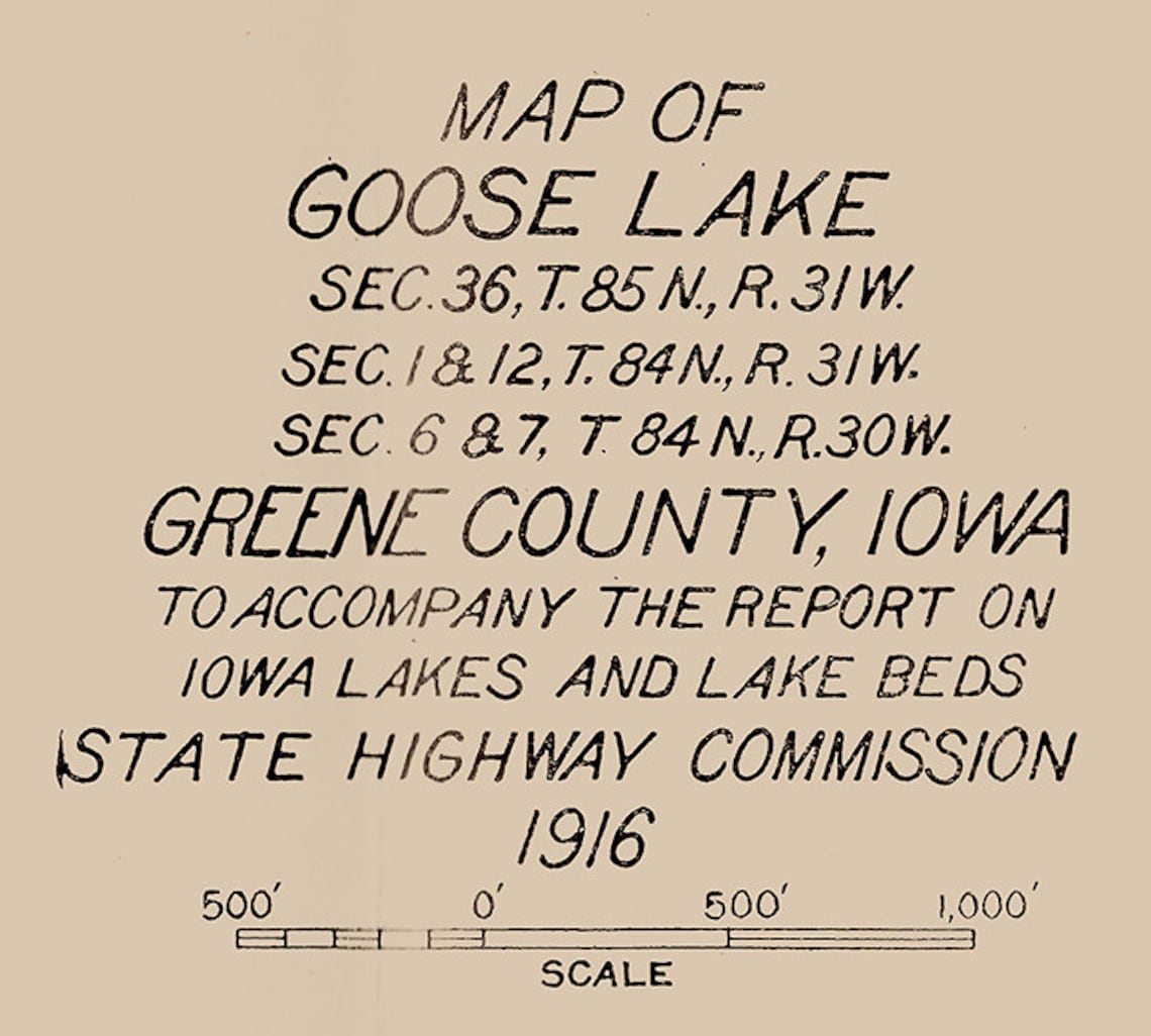 1916 Map of Goose Lake Greene County Iowa Etsy