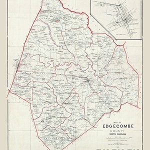 Carte du comté d'Edgecombe en Caroline du Nord, 1905