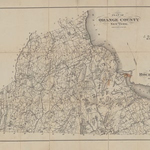 Carte du comté d'Orange et du comté de Rockland, New York, datant de 1880