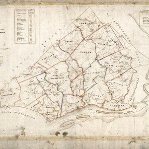 Carte 1816 du comté de Delaware en Pennsylvanie