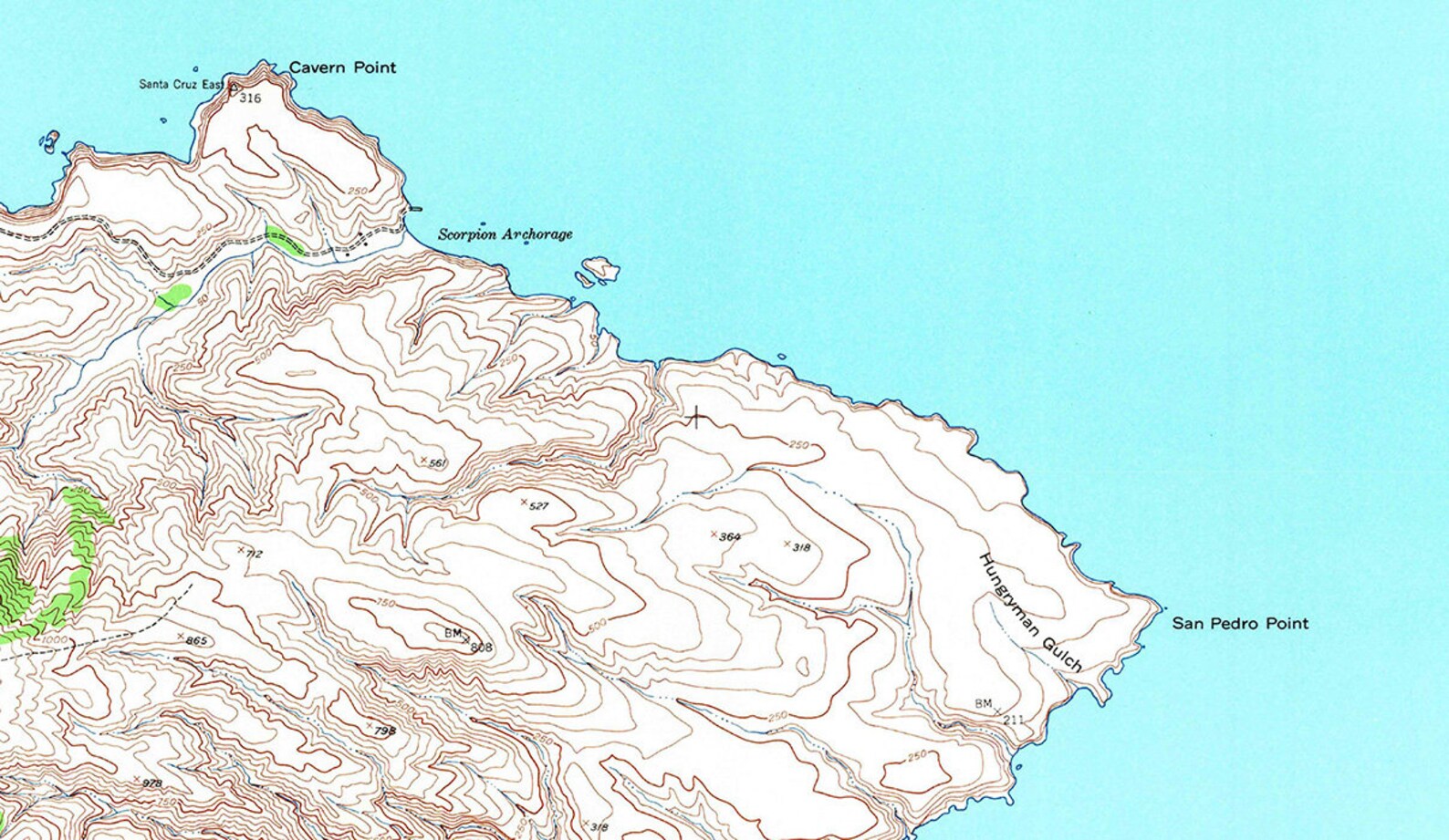 1943 Topo Map of Santa Cruz Island California Central Valley D Etsy