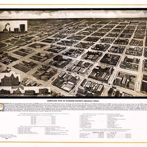 1912 Panorama-Karte von Amarillo Potter County, Texas