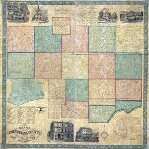 Carte de la limite des fermes de 1860 dans le comté de Columbiana, Ohio