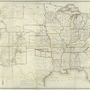1866 Map of the United States Etsy