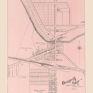 1899 Plan du village d'Orangeville, comté de Trumbull, Ohio
