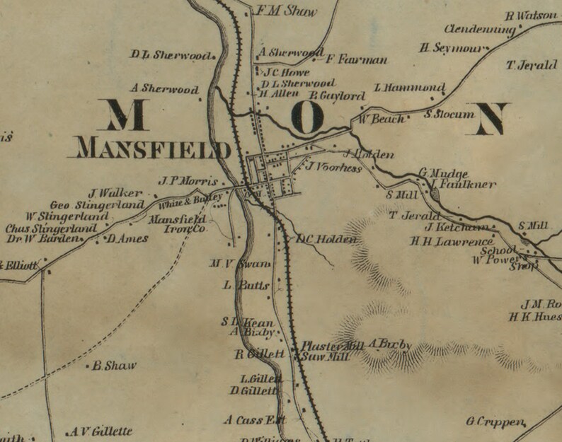 1862 Map of Tioga County Pa Mansfield Lawrenceville Etsy