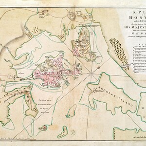 1776 Map of Boston Massachusetts
