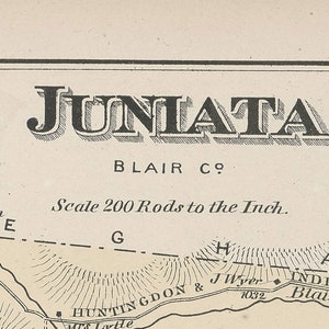 1873 Map of Juniata Township Blair County Pennsylvania Etsy