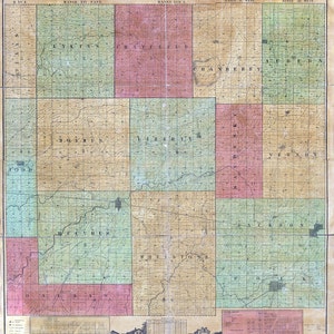 1850 Farm Line Map of Crawford County Ohio Galion Bucyrus