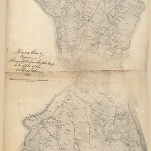 1853 Map of Henrico County Virginia Family Names