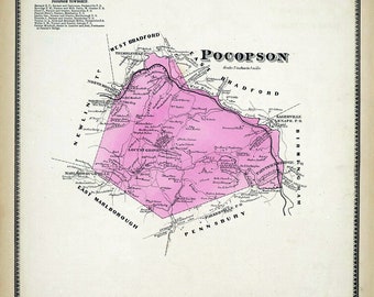 1873 Map of Pocopson Township Chester County Pennsylvania