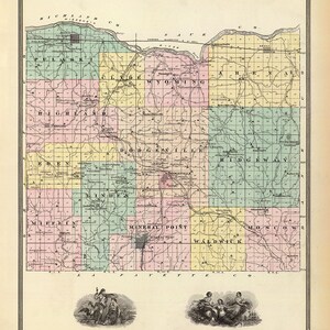 1878-Karte von Iowa County, Wisconsin