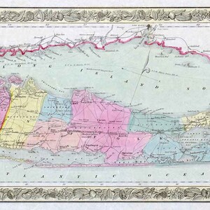 1855 Plan de Long Island, New York