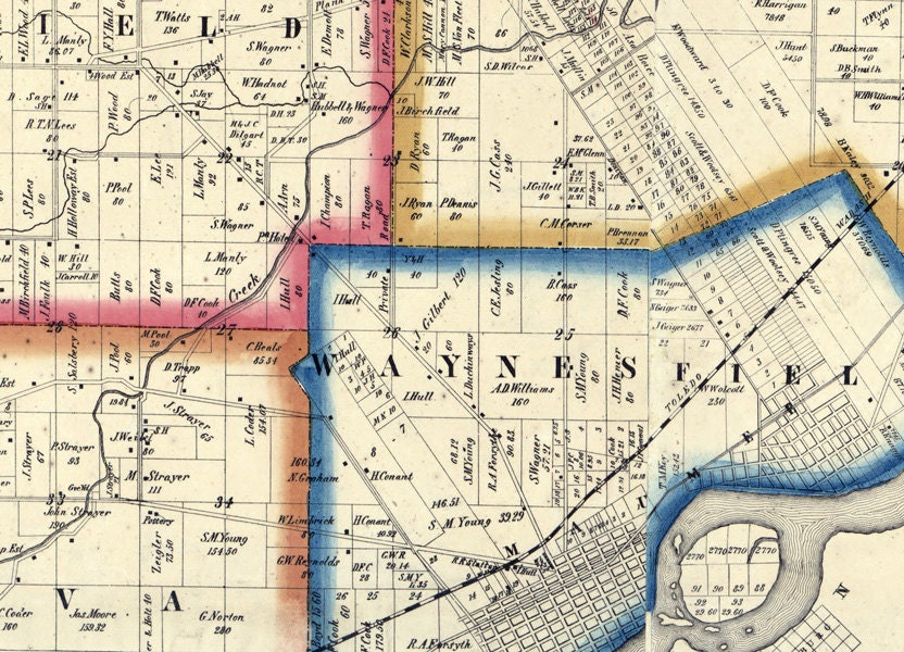 1861 Map of Lucas County Ohio Etsy