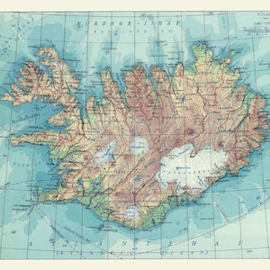 1964 Carte de l'Islande