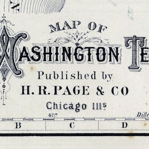 1883 Map of Washington State Territory - Etsy