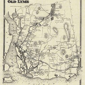 1868 Map of Old Lyme Rogers Lake Laysville Connecticut