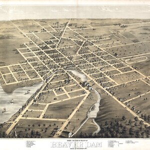 1867 Panoramakarte Beaver Dam Dodge County, Wisconsin