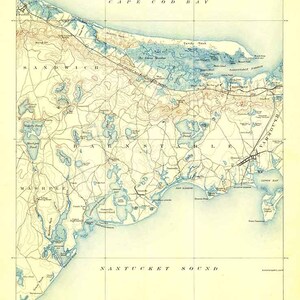 1888 Topo Map of Barnstable Maine