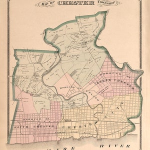 1875 Map of Chester Township Delaware County Pennsylvania