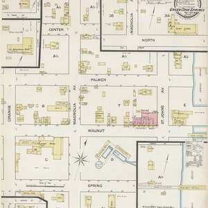 1887 Plan de la ville de Green Cove Springs Clay County en Floride