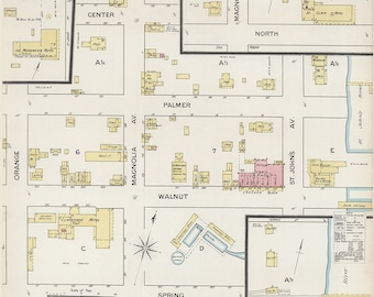 Mapa miasta Green Cove Springs Clay County na Florydzie z 1887 r.