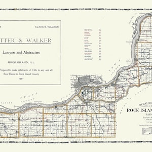 Carte du comté de Rock Island, Illinois, 1905