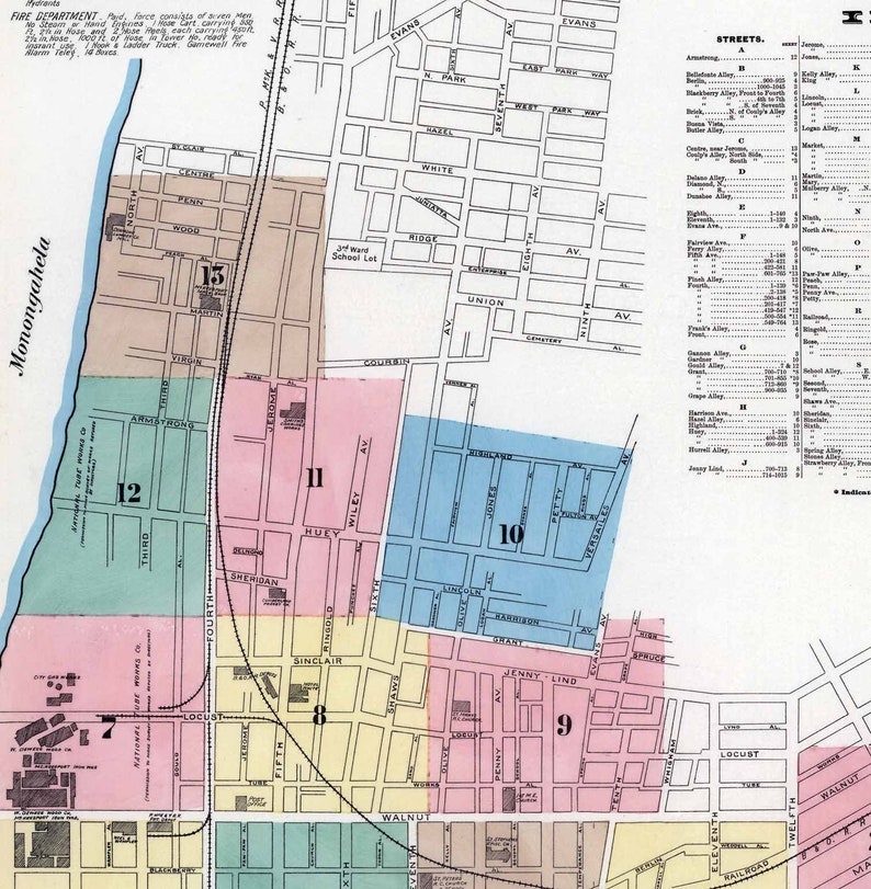 1889 Town Map of McKeesport Allegheny County Pennsylvania image 3