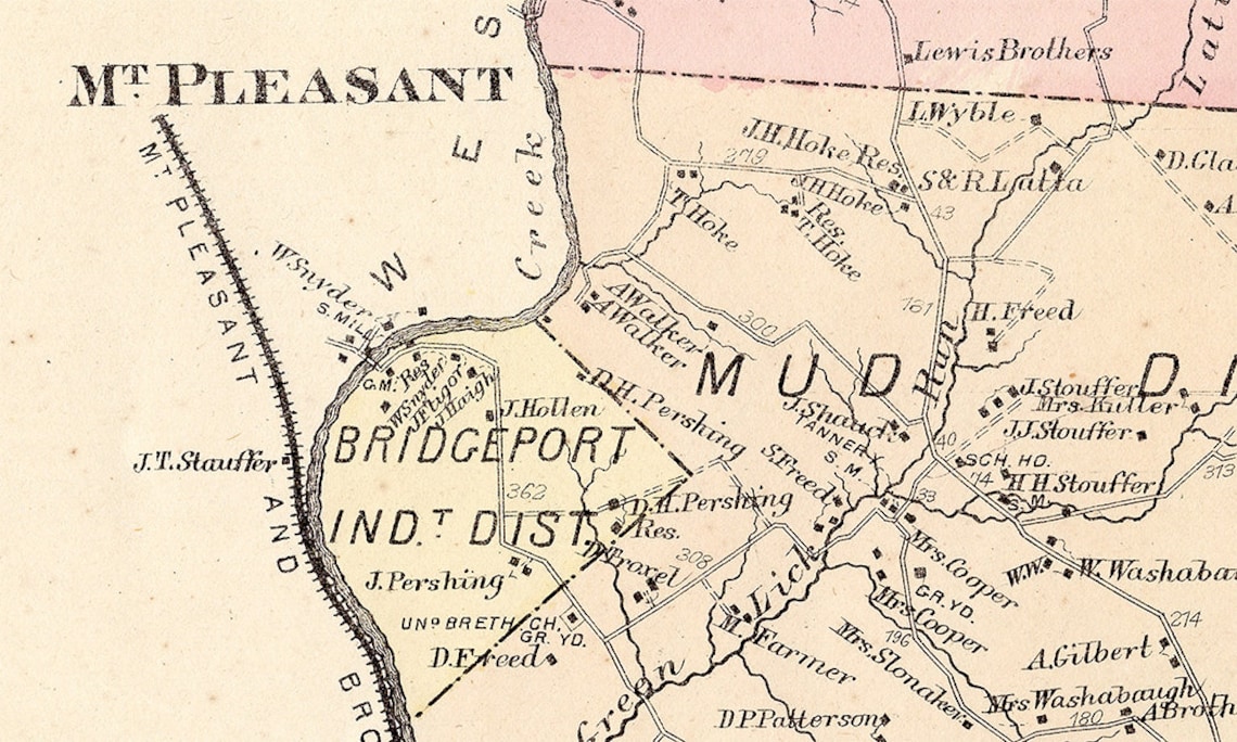 1872 Map of Bullskin Township Fayette County PA Etsy
