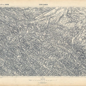 1906 - Landkarte der Region Stary Sambor Galizien Österreich Ungarn