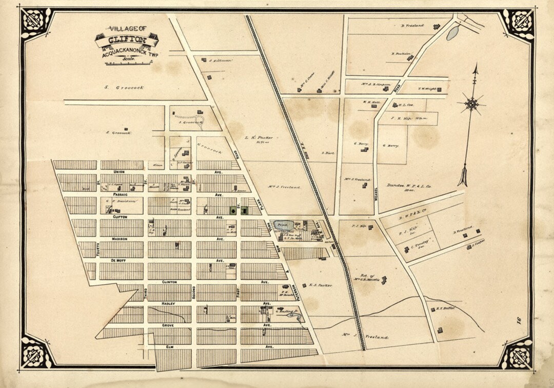 1877 Map of Clifton Passaic County New Jersey - Etsy