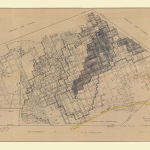 1951 Map of Leckrone 2 Mine Dunkard Township Greene County Pennsylvania
